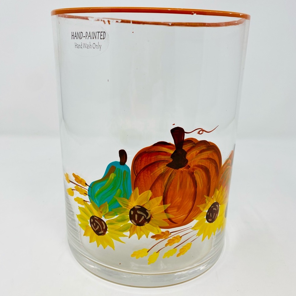 Hand-Painted Autumn Glass Vase